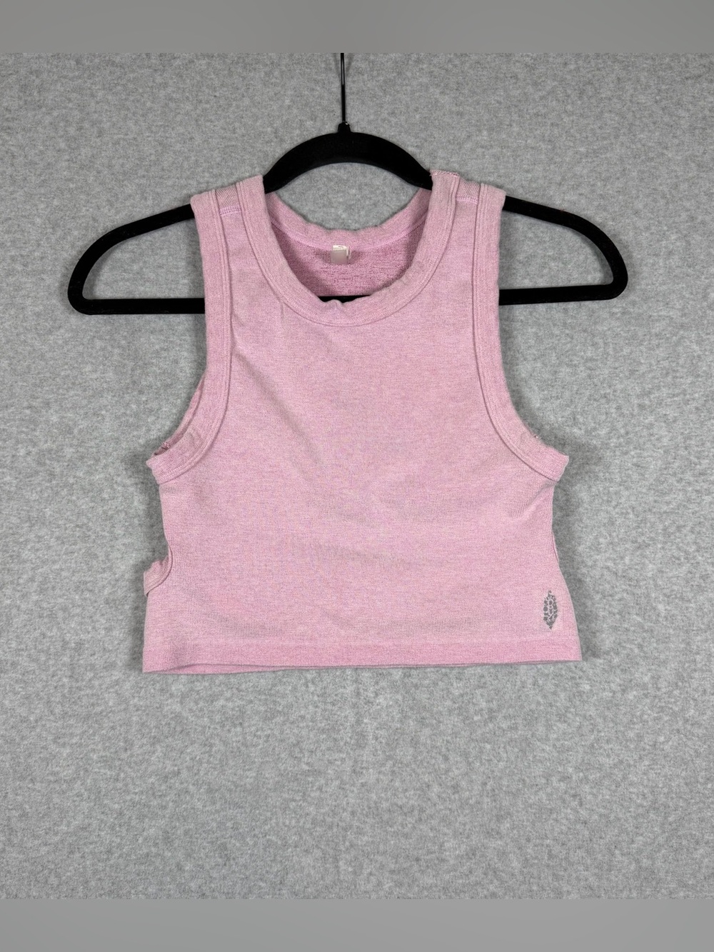 FP Movement Free People Pink Ribbed Open Back Cutout Crop Tank Size M/L